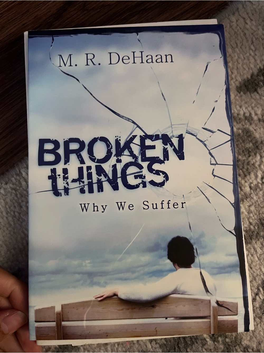 Broken Things by M. R. DeHaan — Blue & White Cover